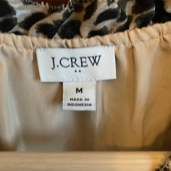 NWT J Crew Factory Leopard Ruffle Neck Tie Top - Picture 4 of 6